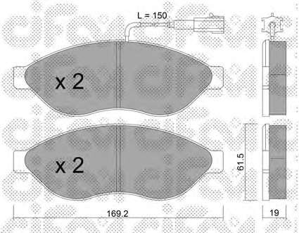 Комплект тормозных колодок, дисковый тормоз