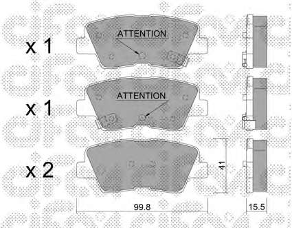 Комплект тормозных колодок, дисковый тормоз