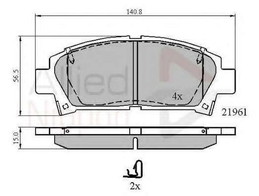 Комплект тормозных колодок, дисковый тормоз