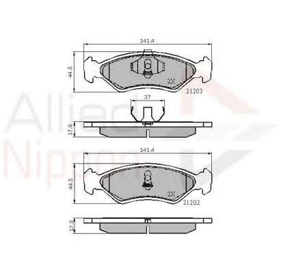 Комплект тормозных колодок, дисковый тормоз