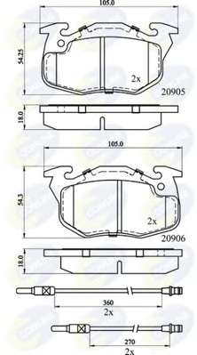 Комплект тормозных колодок, дисковый тормоз