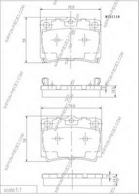 Комплект тормозных колодок, дисковый тормоз