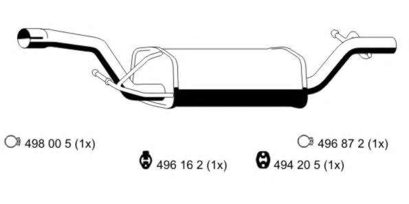 Глушитель выхлопных газов конечный
