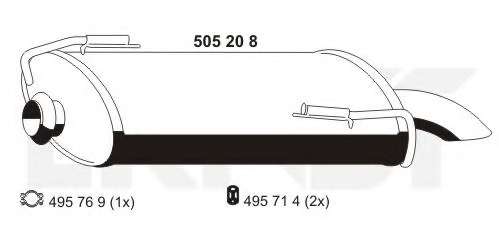 Глушитель выхлопных газов конечный