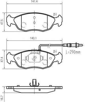 Комплект тормозных колодок, дисковый тормоз