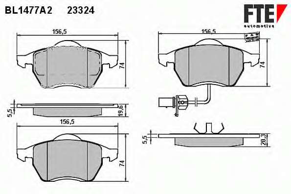 Комплект тормозных колодок, дисковый тормоз