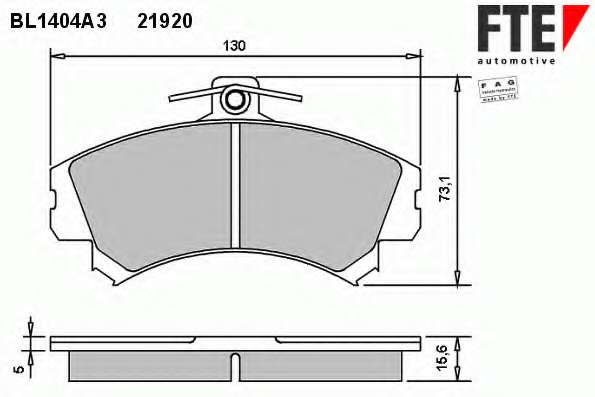 Комплект тормозных колодок, дисковый тормоз