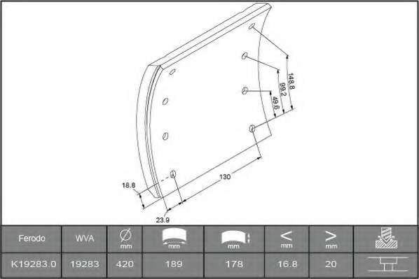 Комплект тормозных башмаков, барабанные тормоза