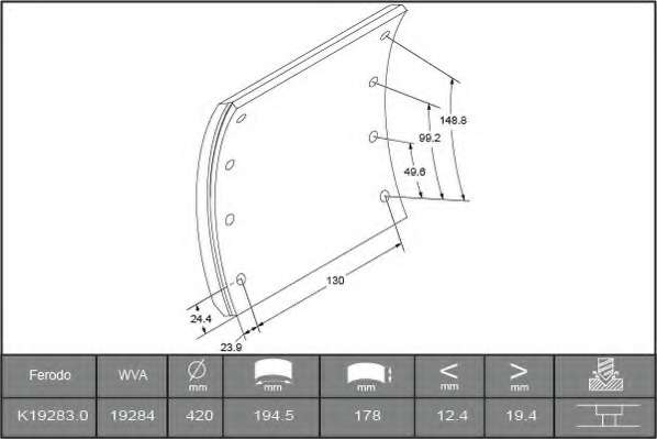 Комплект тормозных башмаков, барабанные тормоза