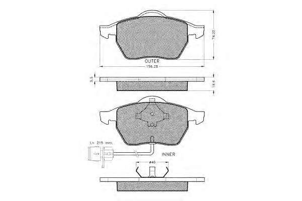 Комплект тормозных колодок, дисковый тормоз