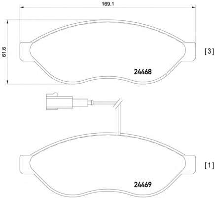 Комплект гальмівних накладок, дискове гальмо