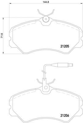 Комплект тормозных колодок, дисковый тормоз