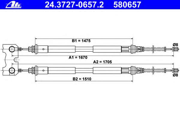 Трос, стояночная тормозная система