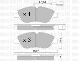Комплект тормозных колодок, дисковый тормоз