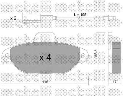 Комплект тормозных колодок, дисковый тормоз