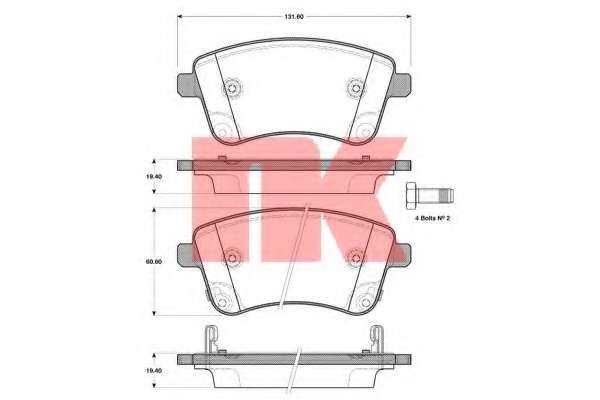 Комплект тормозных колодок, дисковый тормоз