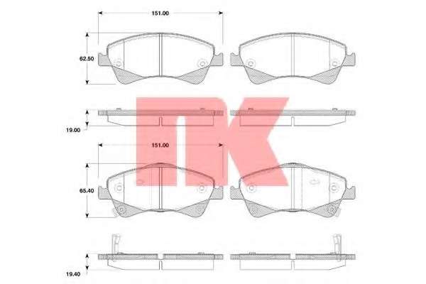 Комплект тормозных колодок, дисковый тормоз